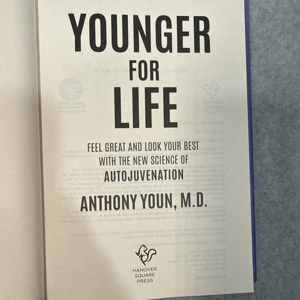New Younger For Life By Anthony Youn MD Hardcover‎ Holistic Health Longevity